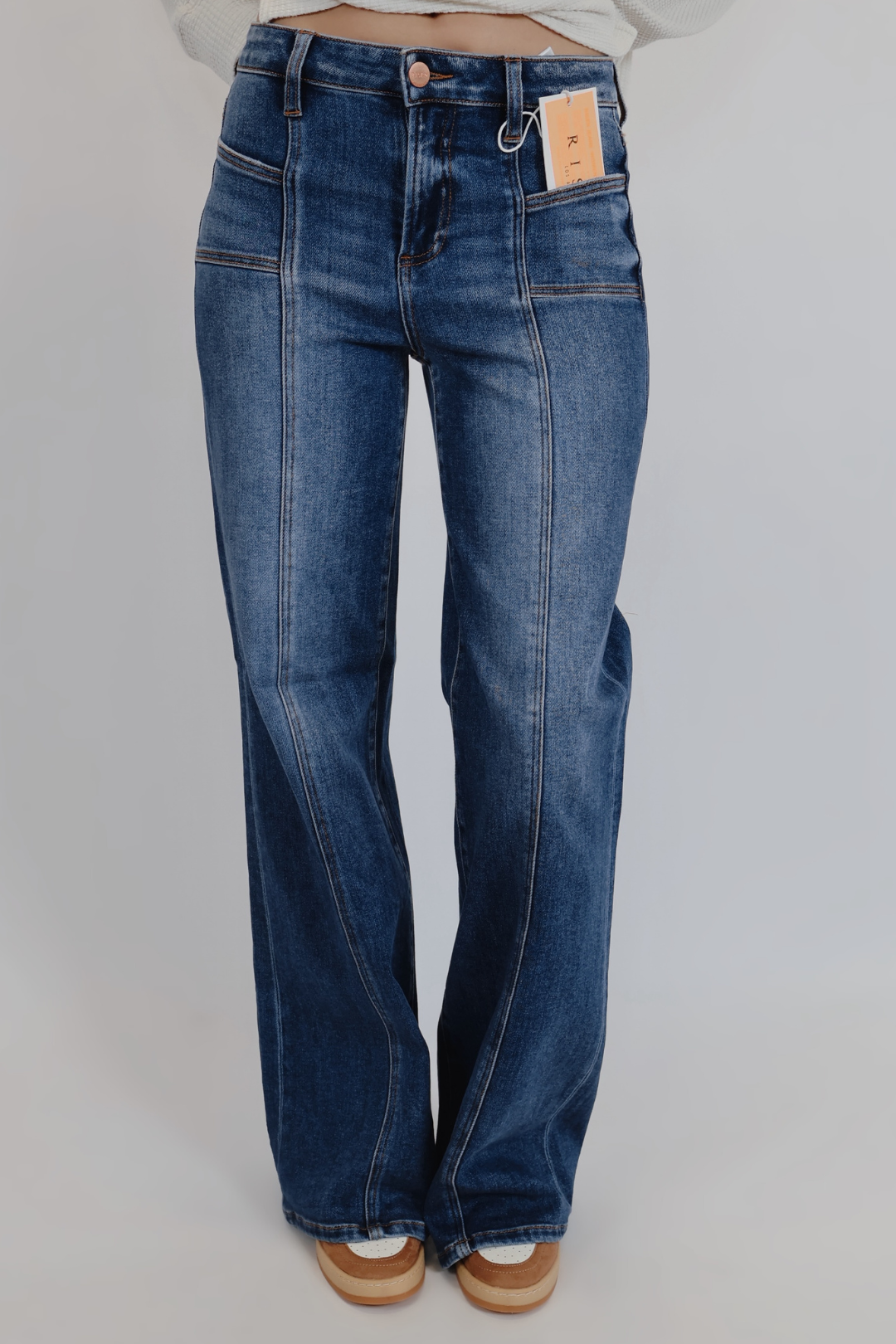 Jeans Eden a gamba larga e vita media