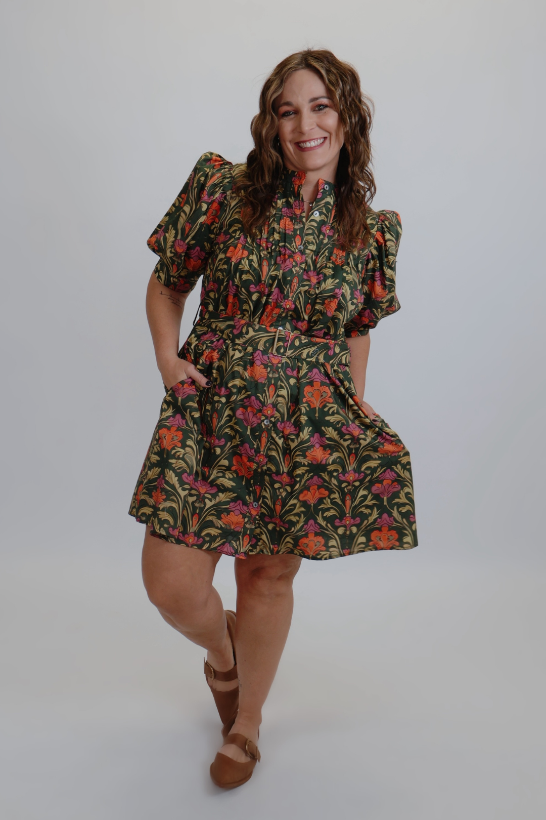 Mini abito con cintura Garden Charm