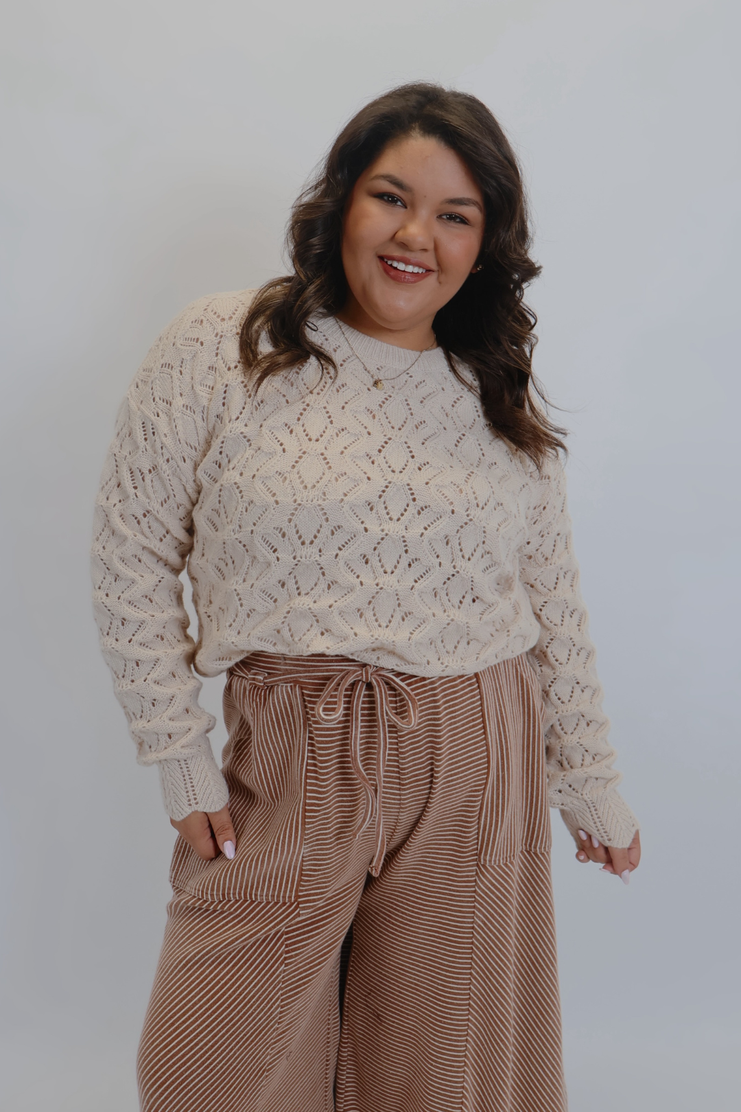 Maglione Hadley a maglia aperta