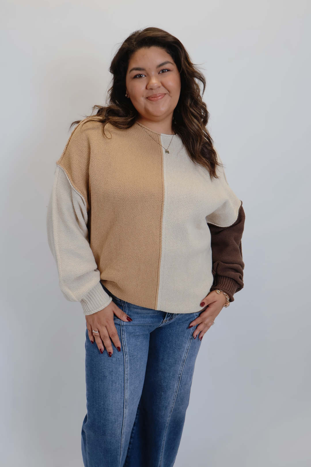 Maglione color zucchero di canna