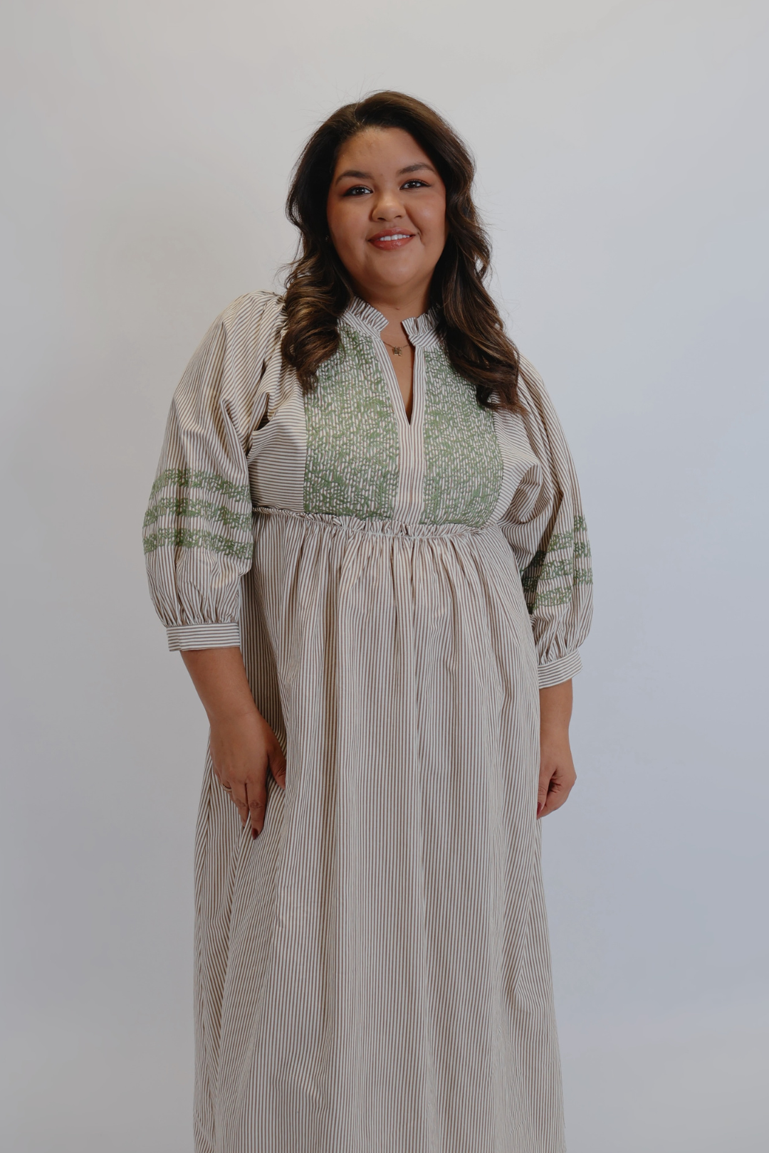 Abito midi ricamato Prairie Bloom