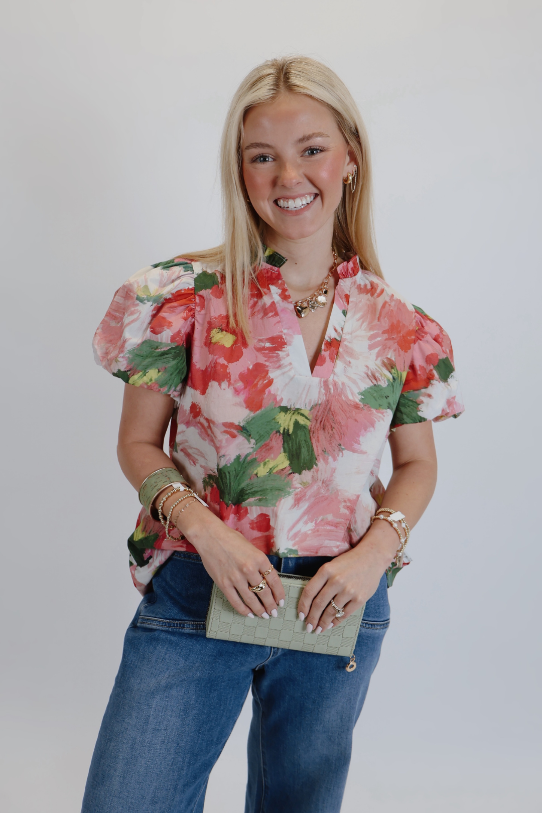 Top con maniche a sbuffo Petal Parade