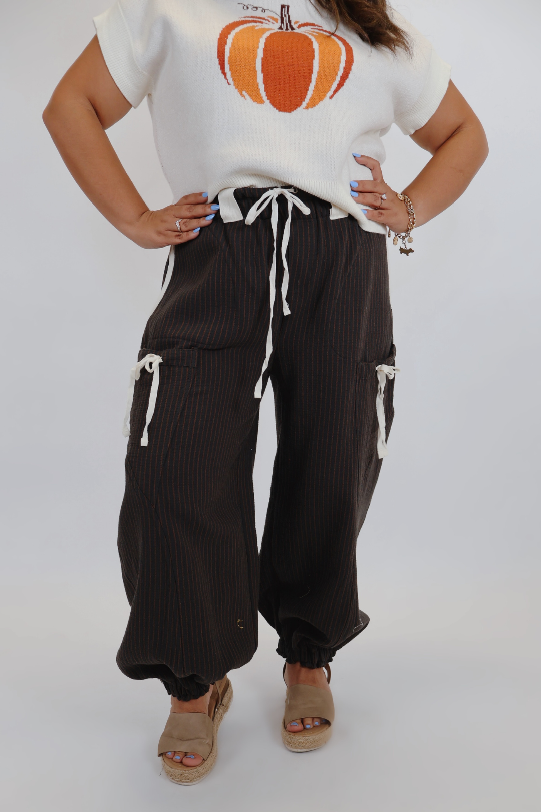 Pantaloni da jogging con coulisse a righe urbane