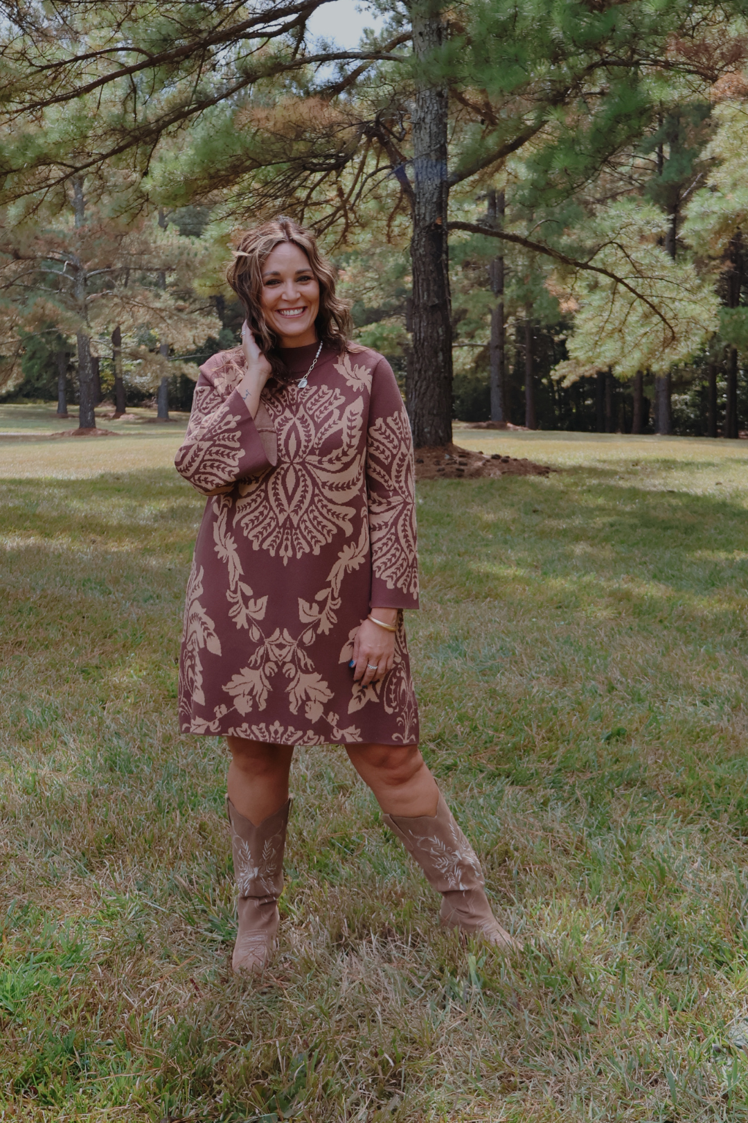 Abito in maglia astratta bicolore Arden